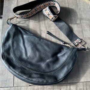 ANTHROPOLOGIE Black Vegan Leather Women's Bag EUC